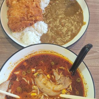 Monsta Ramen - Chicken cutlet kurry and spicy black garlic ramen - Japanese Curry Near Me - San Diego, California