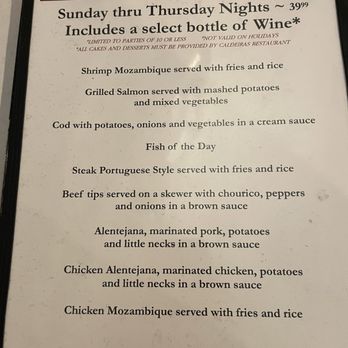 Caldeiras Restaurant - Dinner special - Portuguese Near Me - Fall River, Massachusetts