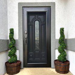 Den Defenders Security Doors - Professional security screen door installation for front door protection in Yuba City. Viewguard style pictured.