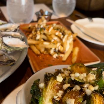 Herringbone Waikiki - Brussels & Mac Nuts, Truffle Fries, Oysters - Seafood Near Me - Honolulu, Hawaii