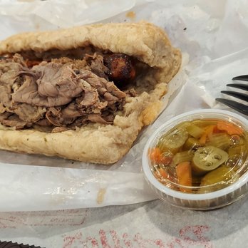 Portillo's - Italian beef and sausage with peppers on the side - Hot Dogs Near Me - Orlando, Florida Portillo's - Italian beef and sausage with peppers on the side - Hot Dogs Near Me - Orlando, Florida