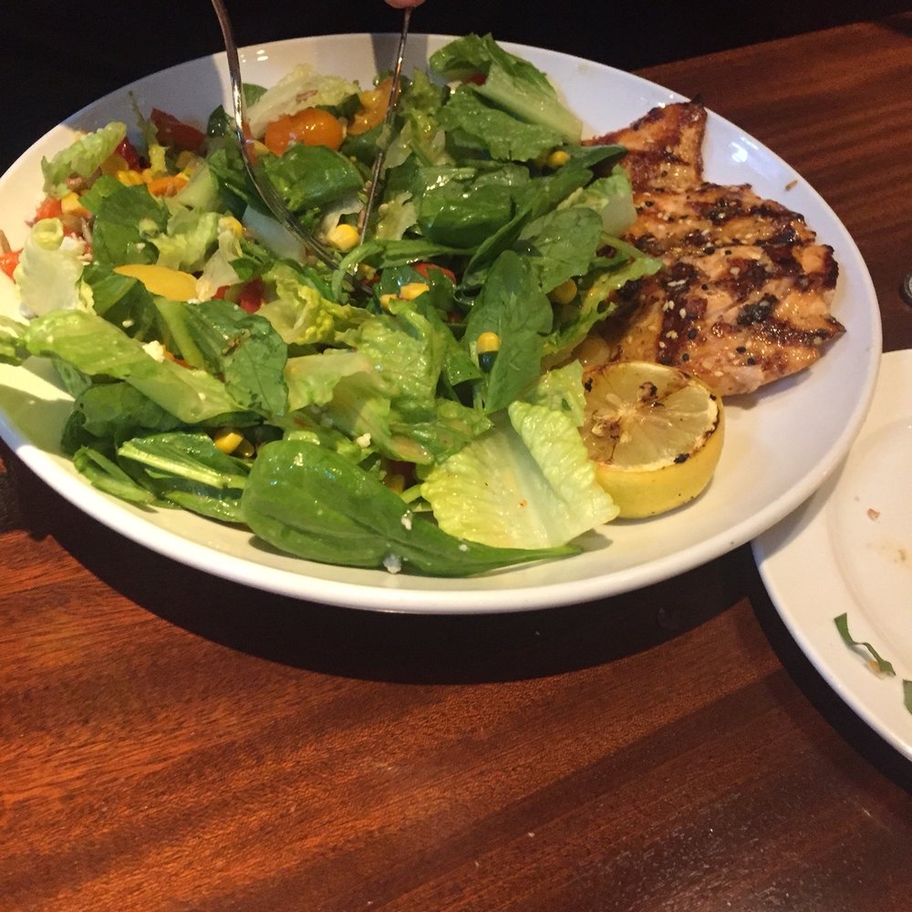 Seasons 52 - Salad with Sesame Grilled Salmon - New American Near Me - Bridgewater, New Jersey Seasons 52 - Salad with Sesame Grilled Salmon - New American Near Me - Bridgewater, New Jersey