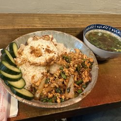 Phat Kaphrao - Phat Kaphrao (Stir fried meat with rice). Note: this does not come with a soup.
