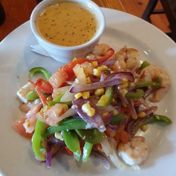 Boure Restaurant - Grit with shrimp(next time I asked them give the sauce seperately) - New American Near Me - Oxford, Mississippi