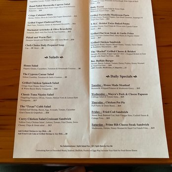 Cypress Grille - Menu - New American Near Me - Boerne, Texas