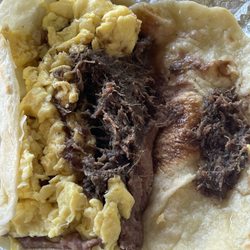 True Texas Tacos - Barbacoa, Egg, Bean Taco - Delicious