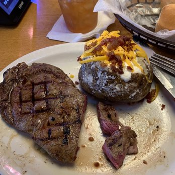 Texas Roadhouse - Perfectly cooked ribeye and loaded tater - Steakhouses Near Me - Salisbury, North Carolina