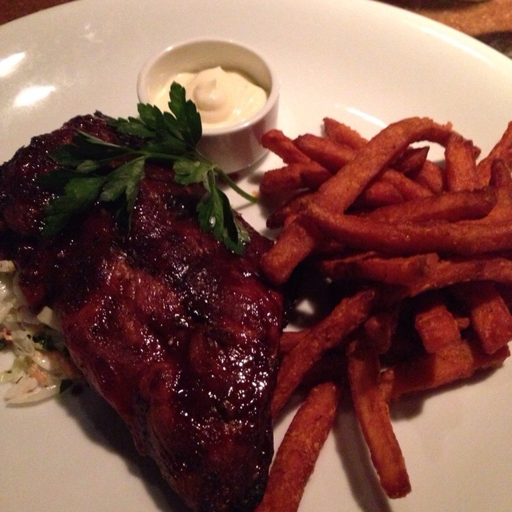 JOEY Mayfield - Half rack of ribs, dill slaw underneath, and yam fries - Canadian (New) Near Me - Edmonton, Alberta JOEY Mayfield - Half rack of ribs, dill slaw underneath, and yam fries - Canadian (New) Near Me - Edmonton, Alberta