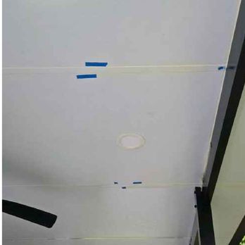 Steel Power Equipments - The interior ceiling of the pergola displays previous caulking repair attempts; however, active leaks are still occurring - Metal Fabricators Near Me - Cutler Bay, Florida