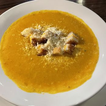 Westchester - Soup of the Day: Tomato with grilled cheese croutons- soooo creamy, savory and flavorful - New American Near Me - Chesterfield, Missouri