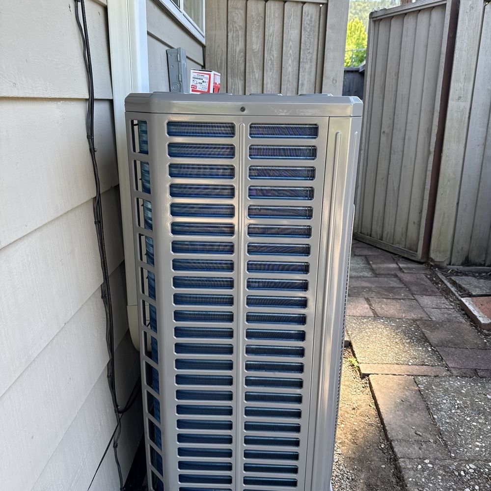 Same Day Heating, Cooling, Plumbing - New slim Rheem on locking pad - Heating & Air Conditioning/HVAC Near Me - Windsor, California Same Day Heating, Cooling, Plumbing - New slim Rheem on locking pad - Heating & Air Conditioning/HVAC Near Me - Windsor, California