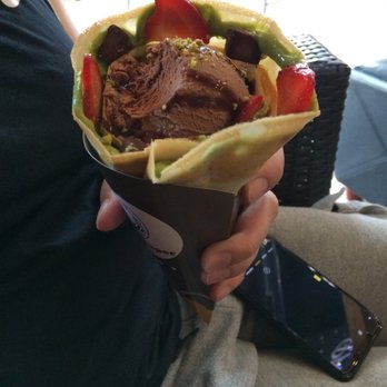 Paris Super Crepes - Strawberry truffle with chocolate ice cream - Desserts Near Me - Champaign, Illinois