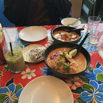 Pintoh Thai - Khao Soi, Kang Dang Moo w/ sticky rice, Green Thai Tea - Thai Near Me - Oakland, California Pintoh Thai - Khao Soi, Kang Dang Moo w/ sticky rice, Green Thai Tea - Thai Near Me - Oakland, California