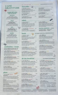 Menu photo 5 Cafe Gratitude Los Angeles, CA