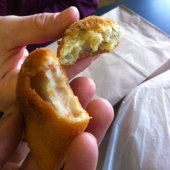 Abrantes Bakery & Pastry Shop - Shrimp Rissoes (left) and Cod Fish cakes (right). - Bakeries Near Me - Hartford, Connecticut
