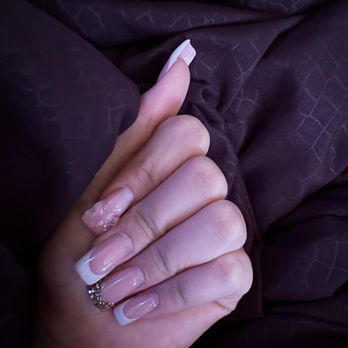 Cosmic Beauty - Manicure with Acrylics with French tips and charms - Nail Salons Near Me - Kapolei, Hawaii