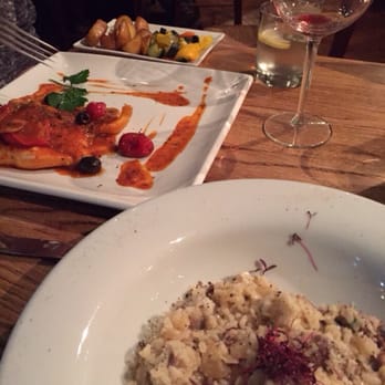 Mia Restaurant - Risotto with pear and Italian sausage and chicken Cacciatore - Italian Near Me - Edinburgh, EDH