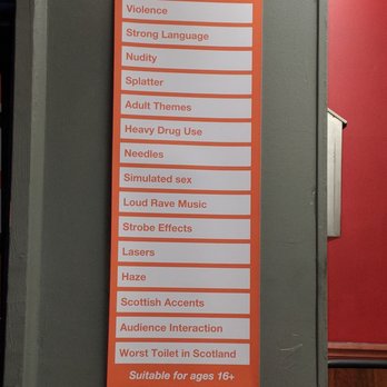 Trainspotting Live - These warnings are REAL! Read the list! hahaha - Performing Arts Near Me - New York, New York Trainspotting Live - These warnings are REAL! Read the list! hahaha - Performing Arts Near Me - New York, New York