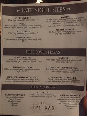 Menu photo 6 The Owl Bar Baltimore, MD Menu photo 6 The Owl Bar Baltimore, MD
