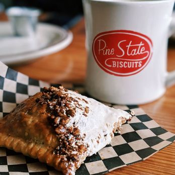 Pine State Biscuits - Coffee Pecan Praline Poptart with bottomless coffee - Instagram @tabletopviews - Breakfast & Brunch Near Me - Portland, Oregon Pine State Biscuits - Coffee Pecan Praline Poptart with bottomless coffee - Instagram @tabletopviews - Breakfast & Brunch Near Me - Portland, Oregon