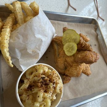 Grace Chicken Fish - 3 tenders, fries and Mac n cheese - Fish & Chips Near Me - St. Louis, Missouri Grace Chicken Fish - 3 tenders, fries and Mac n cheese - Fish & Chips Near Me - St. Louis, Missouri