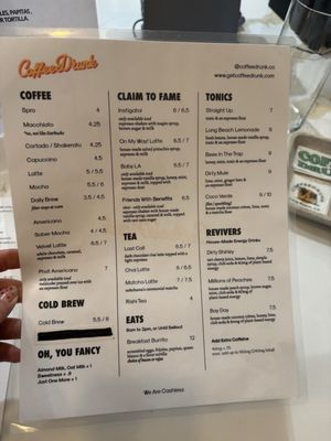 Menu photo 3 CoffeeDrunk Long Beach, CA