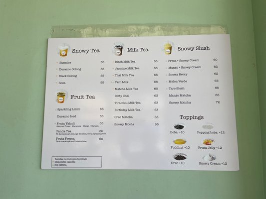 Menu photo 1 Snowy Tea Tijuana, BCN Menu photo 1 Snowy Tea Tijuana, BCN