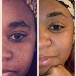 Right before & after w/ a little foundation.