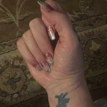 Beverly Nail Salon - Ombré pink, baby pink and silver. - Nail Salons Near Me - Austin, Texas