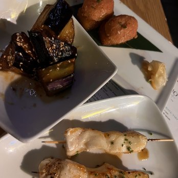 Taisho - Sea bass skewers Miso eggplant Crispy rice spicy tuna - Sushi Bars Near Me - Sherman Oaks, California Taisho - Sea bass skewers Miso eggplant Crispy rice spicy tuna - Sushi Bars Near Me - Sherman Oaks, California