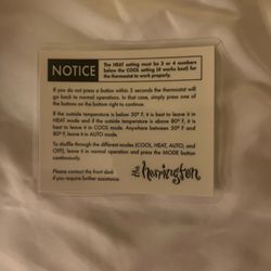 Herrington Inn & Spa - Instructions for how to use the air conditioner