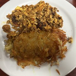 Chorizo and eggs with hash browns