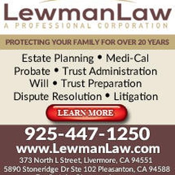 Lewman Law, APC - Ad powered by: YPC Media - Wills, Trusts, & Probates Near Me - Livermore, California Lewman Law, APC - Ad powered by: YPC Media - Wills, Trusts, & Probates Near Me - Livermore, California