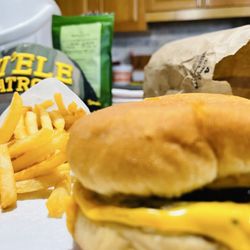 W & M Bar-B-Q Burger - Char grilled dbl burger! Very tasty and always a great idea to support local businesses!