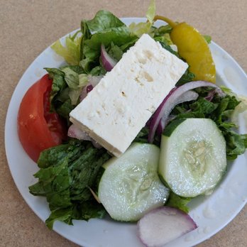 Mr Greek Restaurant - House Greek salad, included in lunch platters. TIP: Ask for dressing on the side. It was DRENCHED. - Greek Near Me - Biloxi, Mississippi Mr Greek Restaurant - House Greek salad, included in lunch platters. TIP: Ask for dressing on the side. It was DRENCHED. - Greek Near Me - Biloxi, Mississippi