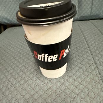 Coffee Pot - A medium clip coffee with sleeves. - Coffee & Tea Near Me - Queens, New York