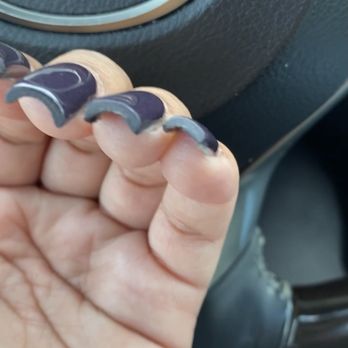On Cloud Nails - Nails aren't the desired length (short) + look how THICK the acrylic is. Absolutely terrible. - Nail Salons Near Me - Humble, Texas On Cloud Nails - Nails aren't the desired length (short) + look how THICK the acrylic is. Absolutely terrible. - Nail Salons Near Me - Humble, Texas