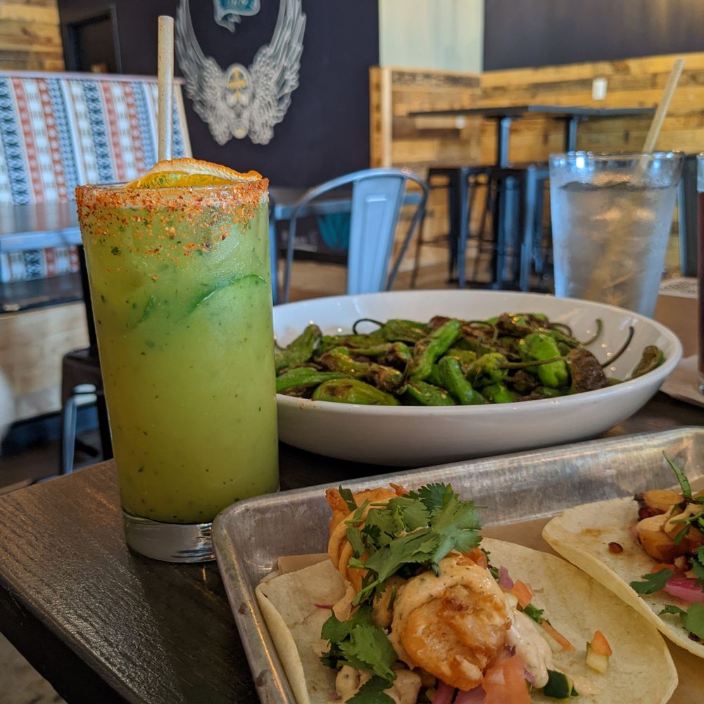 Union Taco - Fish taco. Shishito peppers and a mezcal drank - Tacos Near Me - Norfolk, Virginia Union Taco - Fish taco. Shishito peppers and a mezcal drank - Tacos Near Me - Norfolk, Virginia