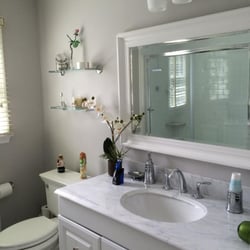 Bayshore Remodeling - Complete demo, all new plumbing/electrical work, drywall, paint, tile, tub, fixtures, shower doors, vanity, etc.