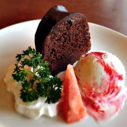 Rick & Alice's Grill - Our new Kahlua cake, served with strawberry marble ice cream