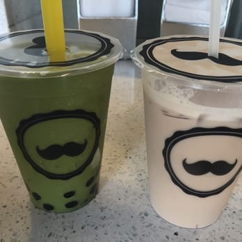 Mr Tea Cafe - Matcha blended drink with boba and black milk tea with no boba. - Bubble Tea Near Me - Honolulu, Hawaii