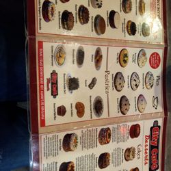 City Cafe Diner - One side of dessert menu