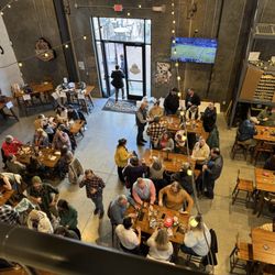 Rendezvous Junction Brewing - Looking downstairs from upstairs
