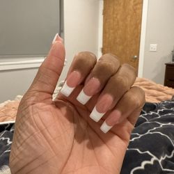 B&B Nail Bar - I didn't ask for this shape / length/ color of base / this kind of style of French