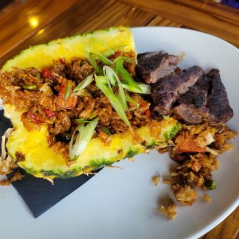 The Islander - Pineapple fried rice with steak (well done) - Tiki Bars Near Me - Coronado, California The Islander - Pineapple fried rice with steak (well done) - Tiki Bars Near Me - Coronado, California