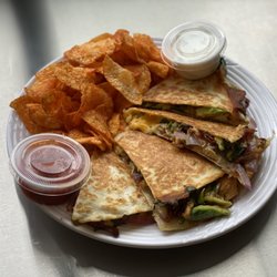 Inner Bean Cafe - Quesadilla with BBQ chips.