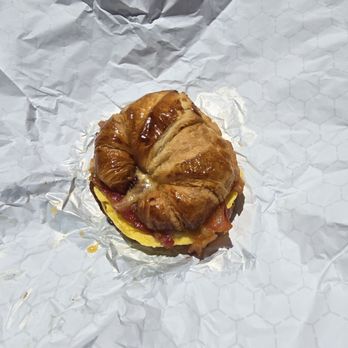 Sip at 5600 - Breakfast sandwich w egg bacon cheese on a croissant. - Sandwiches Near Me - Pine, Arizona