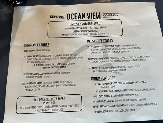 Menu photo 7 Ocean View Brewing Company Ocean View, DE
