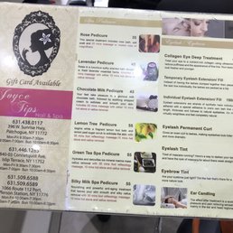 Pedicure menu I want to try the chocolate one!!