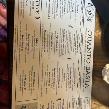 Quanto Basta - Menu - Italian Near Me - Wilmington, North Carolina Quanto Basta - Menu - Italian Near Me - Wilmington, North Carolina